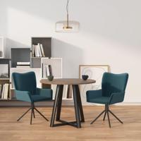 Eetkamerstoelen draaibaar 2 st fluweel blauw - thumbnail