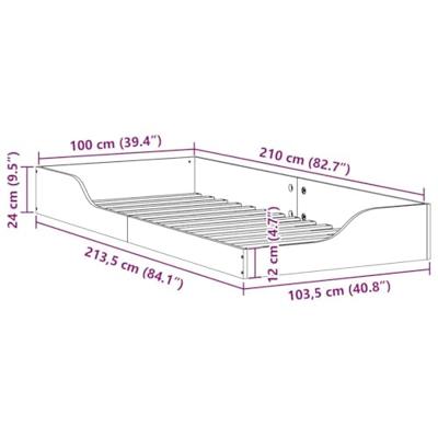 Bedframe Bruin 100 x 210 cm Massief grenenhout Bedframe Bruin 100 x 210 cm Massief grenenhout