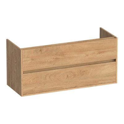 Brauer Adore Wavy - Onderkast - 120 cm - met 2 Softclose Lades Greeploos en 1 Sifon Uitsparing - Forest Tan
