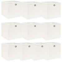 Opbergboxen 10 st 32x32x32 cm stof wit - thumbnail