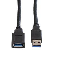 ROLINE USB 3.2 Gen 1 Kabel, type A-A, M/F, zwart, 0,8 m - thumbnail