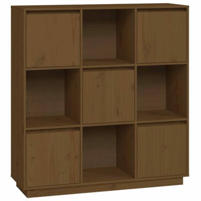 Hoge kast 110,5x35x117 cm massief grenenhout honingbruin