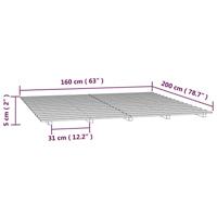 Bedframe massief grenenhout zwart 160x200 cm - thumbnail