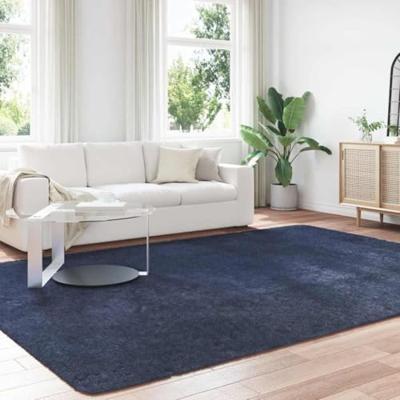 Hoogpolig vloerkleed NAVARRA 240x340 cm polyester marineblauw