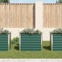 VidaXL Plantenbak verhoogd 100x40x77 cm gegalvaniseerd staal groen - thumbnail