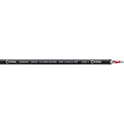 Cordial Stuurstroomkabel 2 x 0.22 mm² Zwart CDMX 1 BLACK 100 per meter