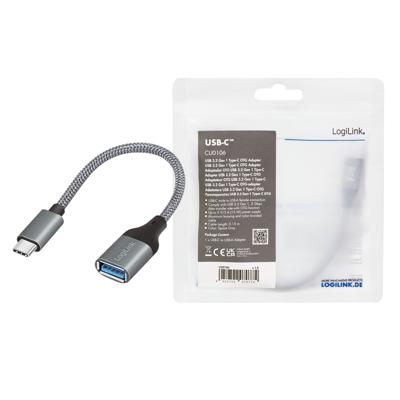 LogiLink CU0106 USB-kabel 0,15 m USB 3.2 Gen 1 (3.1 Gen 1) USB C USB A Grijs