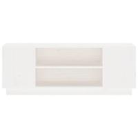 Tv-meubel 110x35x40,5 cm massief grenenhout wit - thumbnail