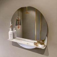 Mondiaz SPOT Badkamerspiegel - rond 60cm - spiegelplanchet - kleur Frappe SPOTPLNCHT60FRA - thumbnail