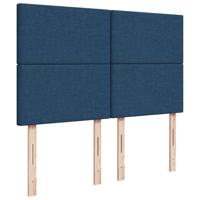Boxspring met matras stof blauw 140x190 cm - thumbnail