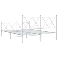 Bedframe met hoofd- en voeteneinde metaal wit 137x190 cm - thumbnail
