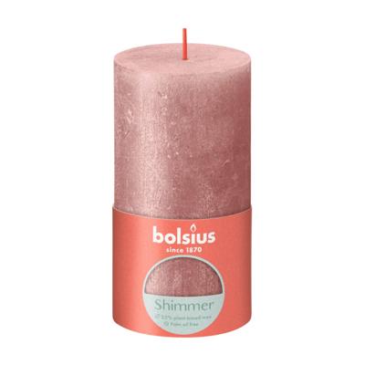 Bolsius shimmer rustiekkaars 130/68 roze