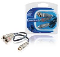 Bandridge bal4600 subwooferkabel 2x rca male - rca female 0.20 m blauw - thumbnail