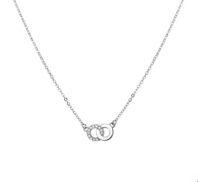 TFT Zilveren Ketting Rondje Zirkonia 1,4 mm x 42+3 cm