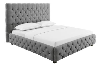 Design bedstee PARIS 180x200cm grijs linnen Chesterfield tweepersoonsbed - 41327