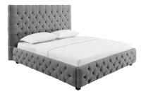 Design bedstee PARIS 180x200cm grijs linnen Chesterfield tweepersoonsbed - 41327 - thumbnail