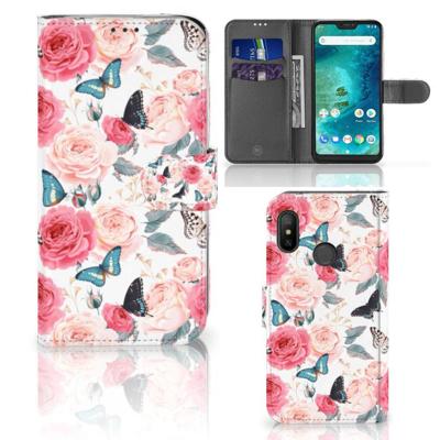 Xiaomi Mi A2 Lite Hoesje Butterfly Roses Xiaomi Mi A2 Lite Hoesje Butterfly Roses