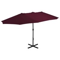 VidaXL Parasol met aluminium paal 460x270 cm bordeauxrood - thumbnail