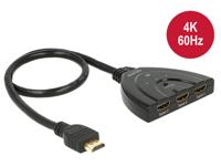 Delock 18600 HDMI-switch Ultra HD-geschikt 3840 x 2160 Pixel - thumbnail