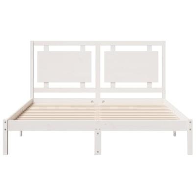 Bedframe extra lang zonder matras massief hout wit 160x210 cm