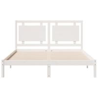 Bedframe extra lang zonder matras massief hout wit 160x210 cm - thumbnail
