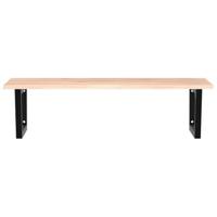 Badkamer wandschap staal en massief eikenhout - thumbnail