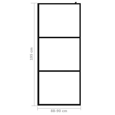 Inloopdouchewand transparant 90x195 cm ESG-glas zwart
