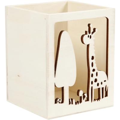 Creativ Company Pennenbakje, giraf, h: 10 cm, l: 8 cm, b: 8 cm, dikte 4 mm, 1 stuk