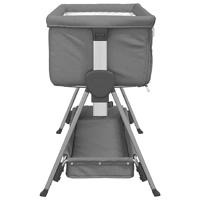 Babybed met matras linnen donkergrijs - thumbnail