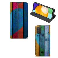Samsung Galaxy A03s Book | Wallet Case | Wood Heart - Cadeau voor je Vriend - thumbnail