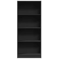 Boekenkast 60x24x143 cm bewerkt hout zwart - thumbnail