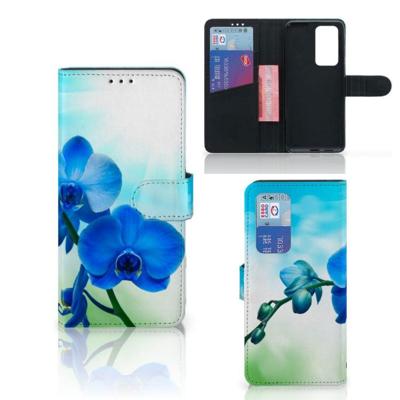 Huawei P40 Pro Hoesje Orchidee Blauw - Cadeau voor je Moeder Huawei P40 Pro Hoesje Orchidee Blauw - Cadeau voor je Moeder
