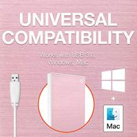 Seagate One Touch STKY2000405 externe harde schijf 2 TB Roségoud, Wit - thumbnail