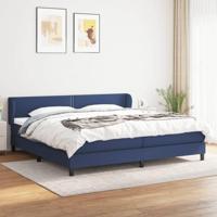 Boxspring met matras stof blauw 200x200 cm - thumbnail