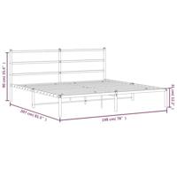 Bedframe met hoofdbord metaal zwart 193x203 cm - thumbnail