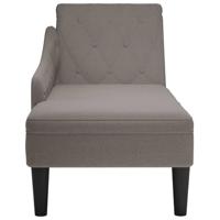 Chaise longue met kussen en rechterarmleuning stof taupe - thumbnail
