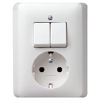 Gira combinatie serieschakelaar en wandcontactdoos met randaarde zuiverwit mat