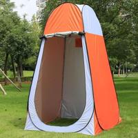 Kleding veranderende Badtent met raam enkel grootte: 190x120x120cm (oranje) - thumbnail