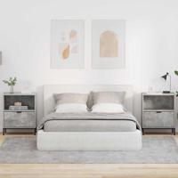 Nachtkastjes 2 pcs Betongrijs 49 x 36 x 61 cm Bewerkt hout - thumbnail