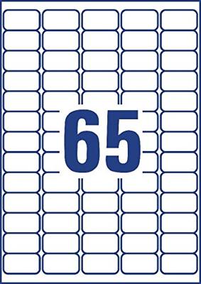 Avery AV-L7971-25 Diepvriesetiketten 38,1x21,2 mm 1625 Stuks Wit