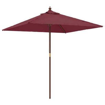 Parasol met houten paal 198x198x231 cm bordeauxrood