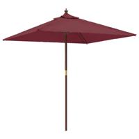 Parasol met houten paal 198x198x231 cm bordeauxrood - thumbnail