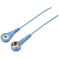 TRU COMPONENTS TC-12358912 ESD-aardingskabel Lichtblauw 1.80 m Drukknop 4 mm, Drukknop 10 mm - thumbnail