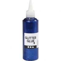 Creativ Company Glitterlijm, donkerblauw, 118 ml/ 1 fles - thumbnail