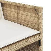 11-delige Tuinset met kussens poly rattan beige - thumbnail
