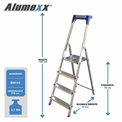 Huishoudtrap aluminium 4-treden