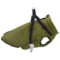 VidaXL Hondenjas met harnas waterdicht reflecterend legergroen l48 - thumbnail
