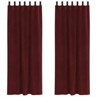 VidaXL Verduisterende gordijnen 2 pcs wijnrood 140 x 260 cm fluweel - thumbnail
