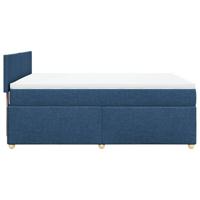 Boxspring met matras stof blauw 140x200 cm - thumbnail