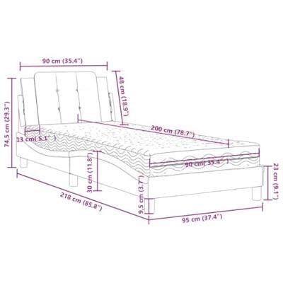 Bed met matras kunstleer bruin 90x200 cm